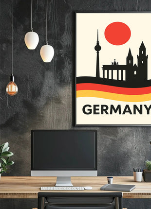 Germany Landmarks Silhouette Cultural Heritage Poster