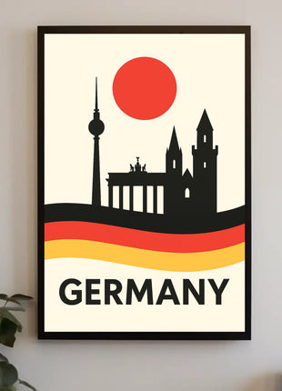 Germany Landmarks Silhouette Cultural Heritage Poster