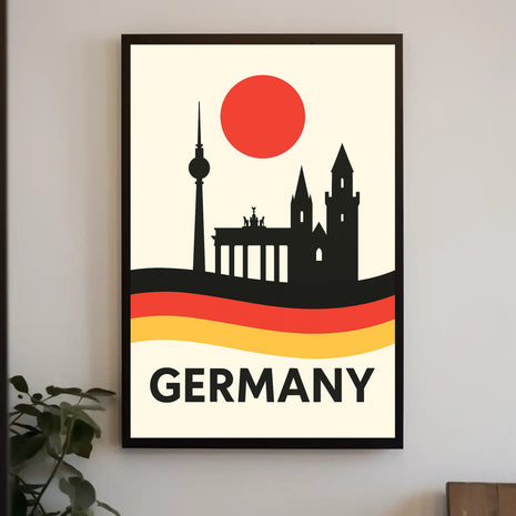 Germany Landmarks Silhouette Cultural Heritage Poster