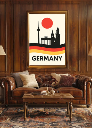 Germany Landmarks Silhouette Cultural Heritage Poster