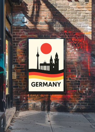 Germany Landmarks Silhouette Cultural Heritage Poster