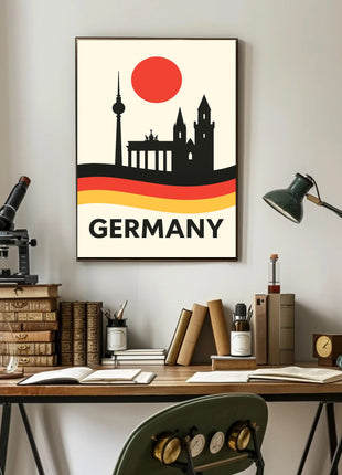 Germany Landmarks Silhouette Cultural Heritage Poster