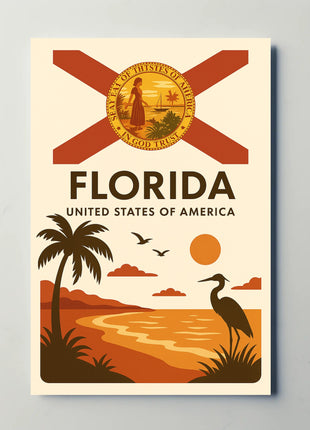 Florida Tropical Beauty Sunset Travel Poster