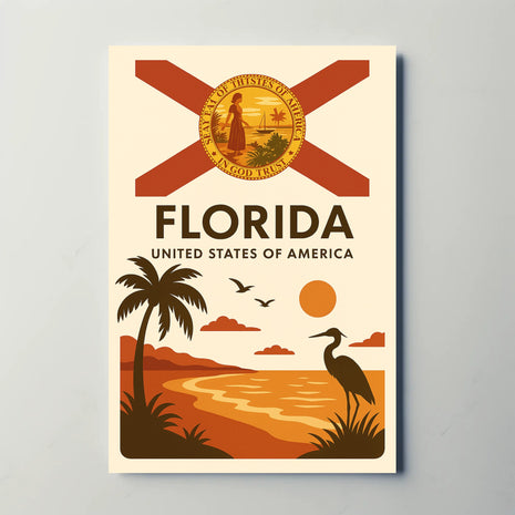 Florida Tropical Beauty Sunset Travel Poster