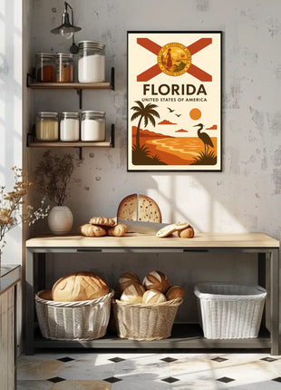 Florida Tropical Beauty Sunset Travel Poster