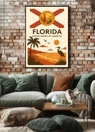 Florida Tropical Beauty Sunset Travel Poster