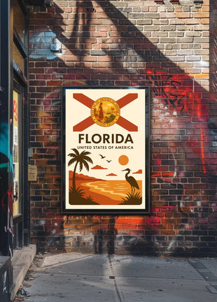Florida Tropical Beauty Sunset Travel Poster