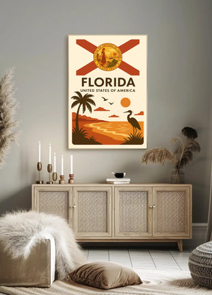 Florida Tropical Beauty Sunset Travel Poster