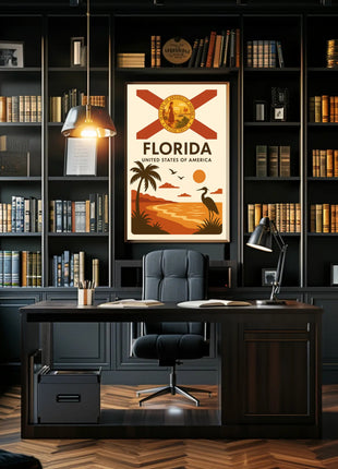 Florida Tropical Beauty Sunset Travel Poster