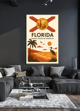 Florida Tropical Beauty Sunset Travel Poster