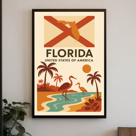 Florida Retro Travel Poster