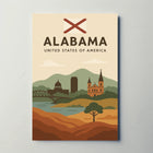 Alabama Travel Poster: Vintage Style USA Scenic Print