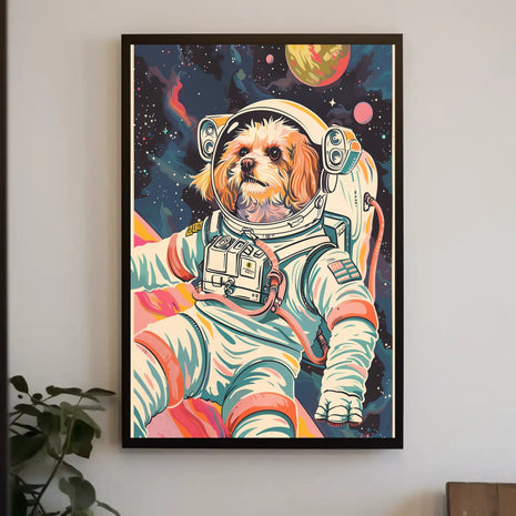 Dog Astronaut Adventure Futuristic Sci-Fi Poster