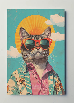 Retro Cat Cool Vibe Pop Culture Poster
