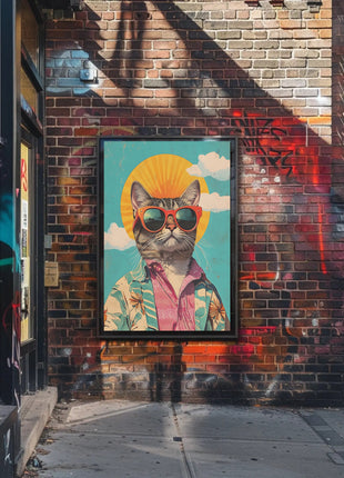 Retro Cat Cool Vibe Pop Culture Poster