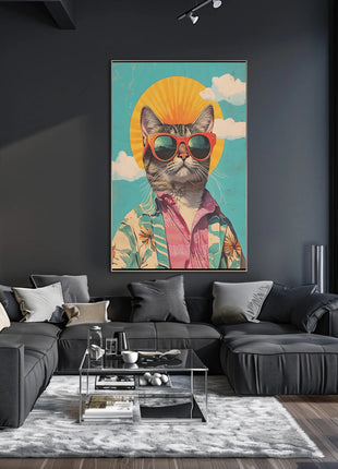 Retro Cat Cool Vibe Pop Culture Poster