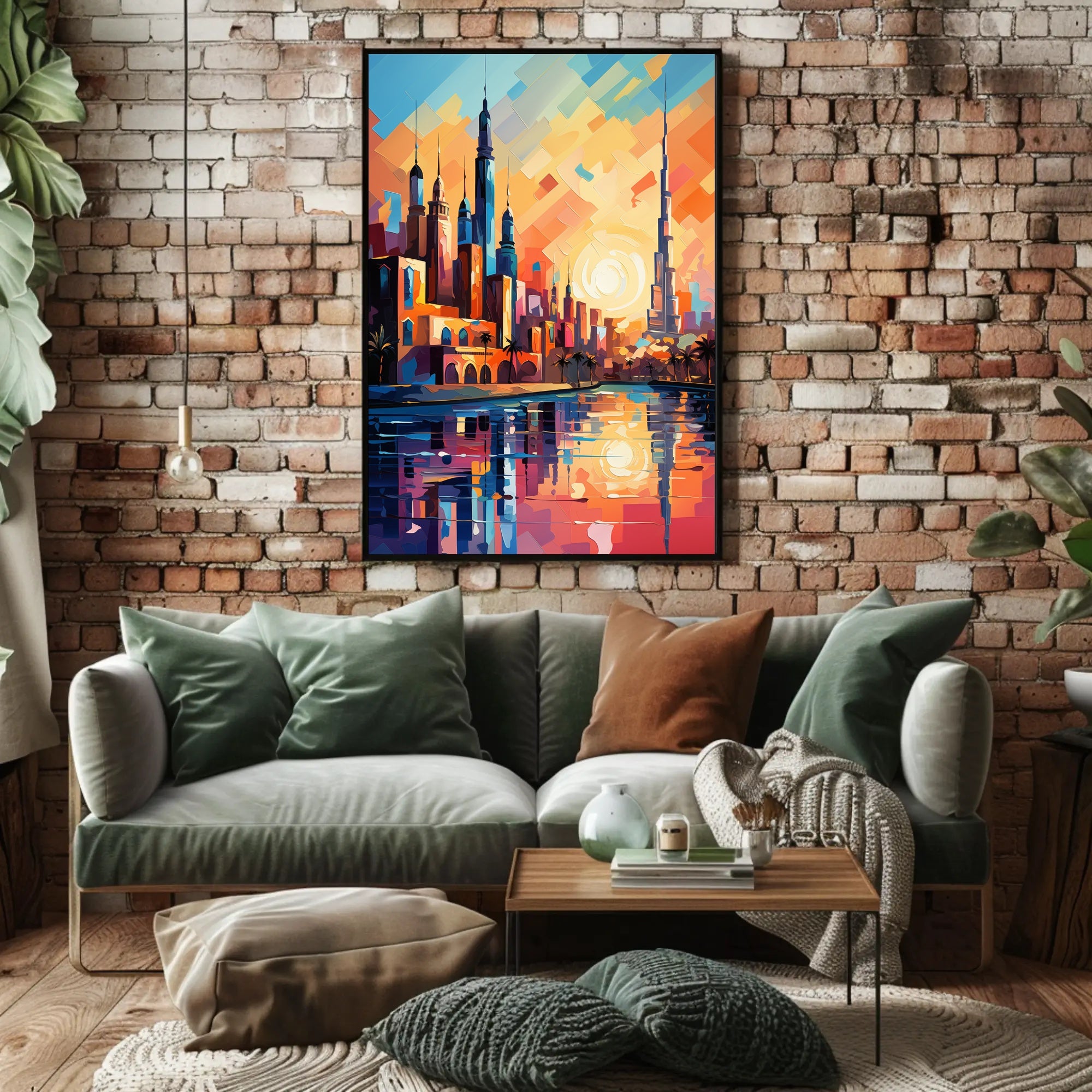 Vibrant Middle Eastern Cityscape Poster: Abstract Artistic Urban Fusion