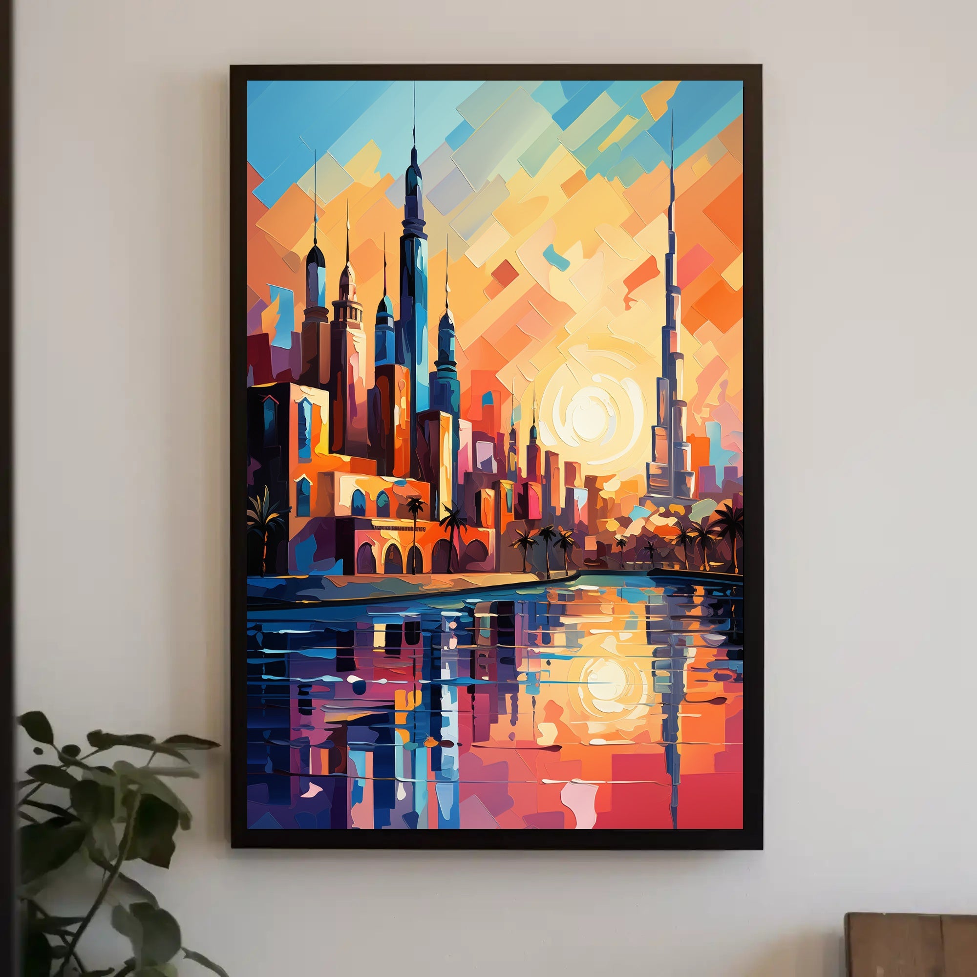 Vibrant Middle Eastern Cityscape Poster: Abstract Artistic Urban Fusion