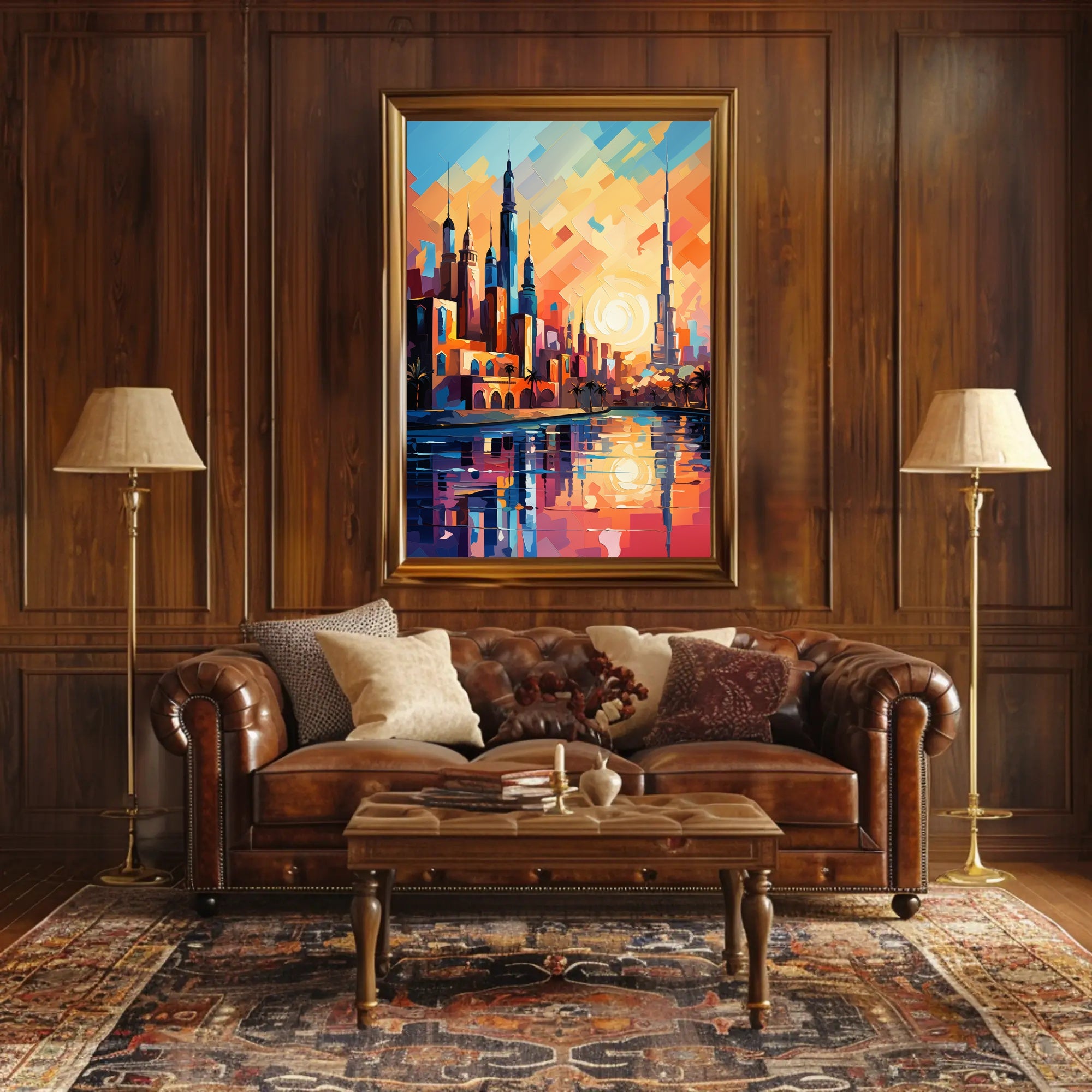Vibrant Middle Eastern Cityscape Poster: Abstract Artistic Urban Fusion