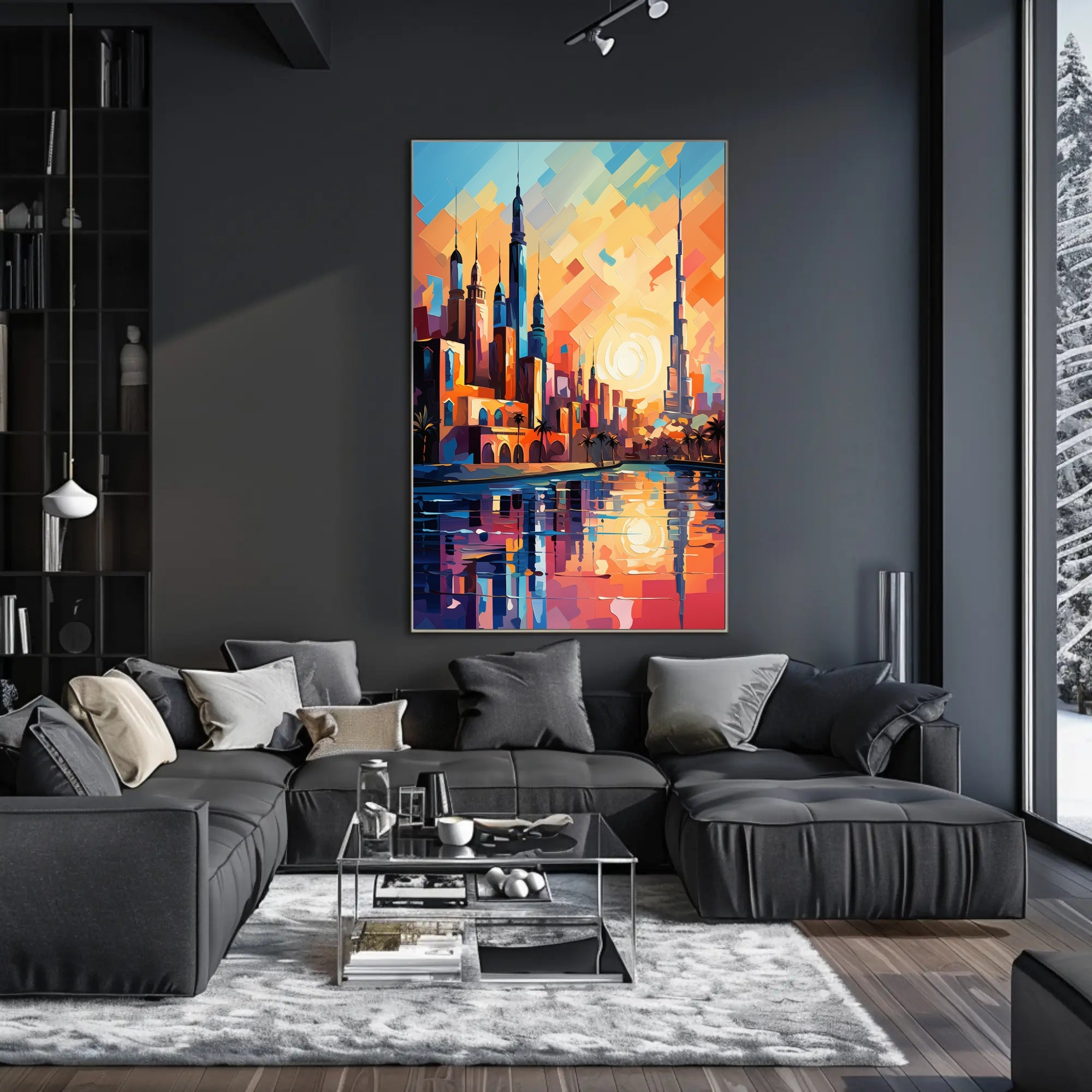 Vibrant Middle Eastern Cityscape Poster: Abstract Artistic Urban Fusion