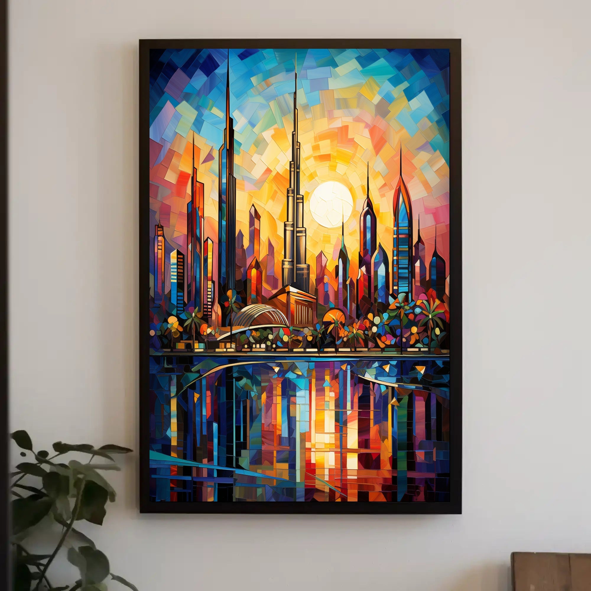 Futuristic Cityscape Mosaic Art Print: Futuristic Sci-Fi Poster