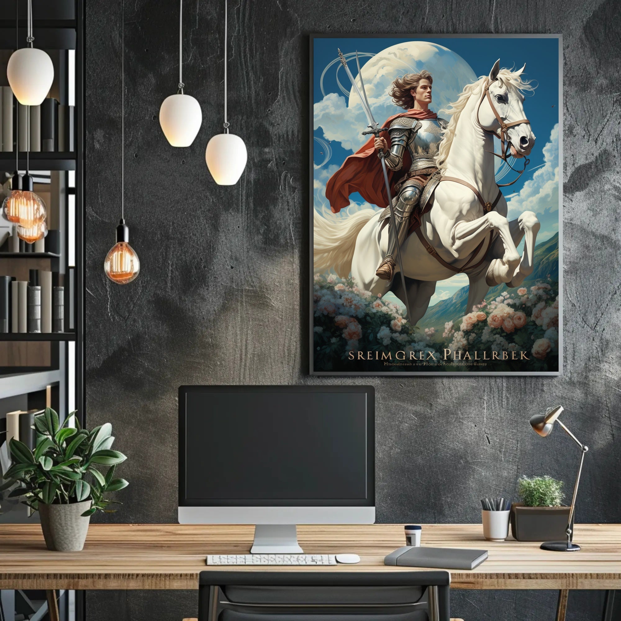 Knight on Horseback Fantasy Art: Cultural Heritage Poster