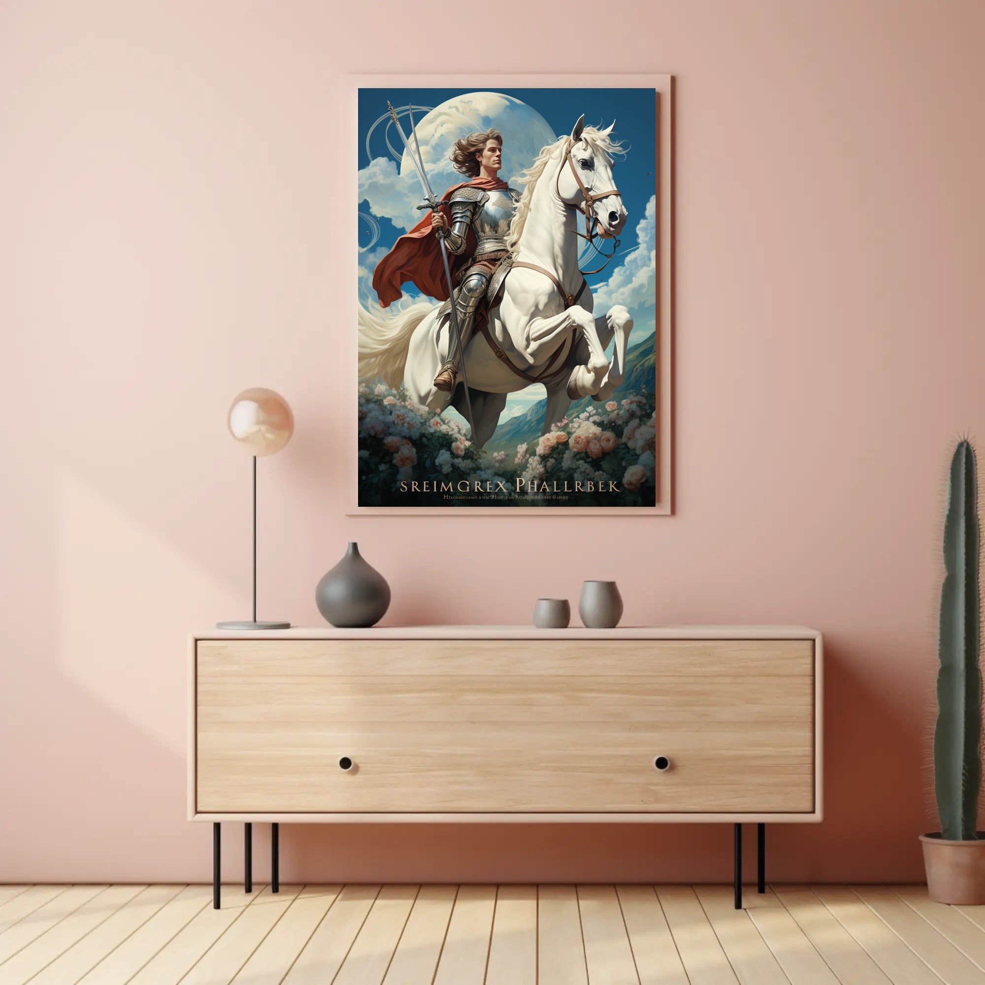 Knight on Horseback Fantasy Art: Cultural Heritage Poster