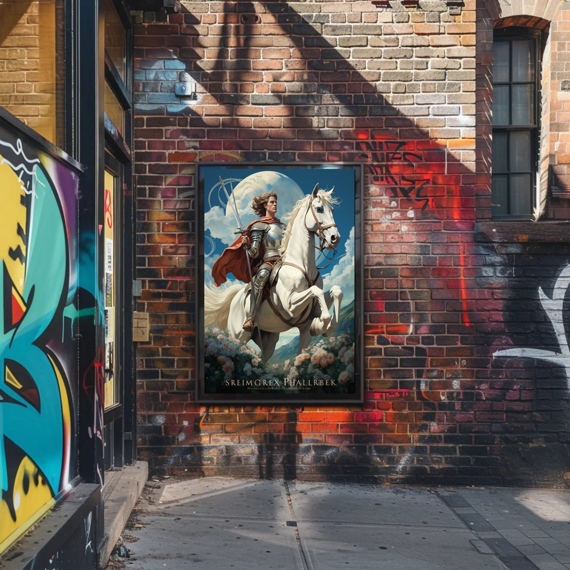 Knight on Horseback Fantasy Art: Cultural Heritage Poster