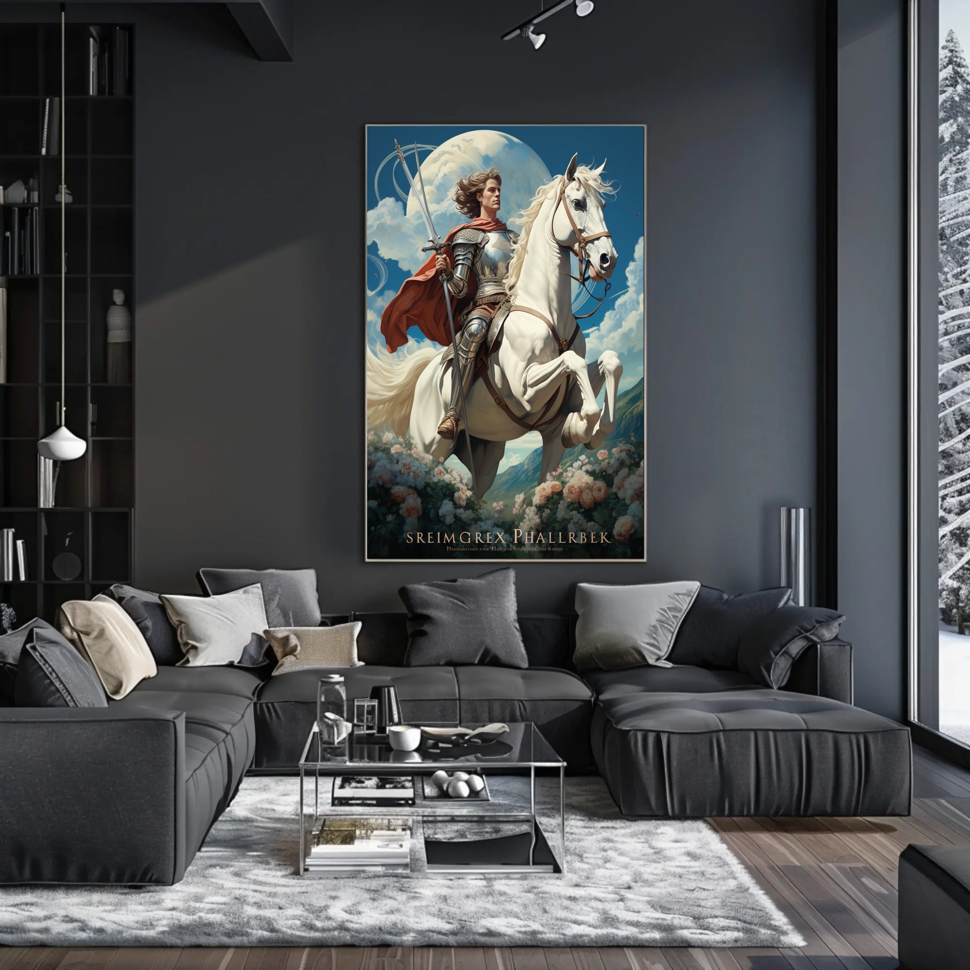 Knight on Horseback Fantasy Art: Cultural Heritage Poster