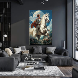 Knight on Horseback Fantasy Art: Cultural Heritage Poster