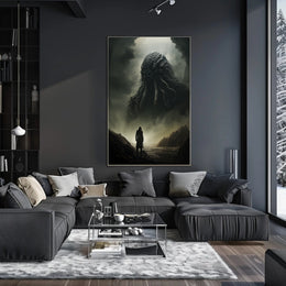 Cosmic Horror Creature Confrontation Futuristic Sci-Fi Poster
