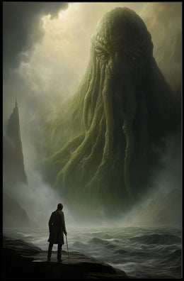 Surreal Mythical Sea Creature Futuristic Sci-Fi Poster