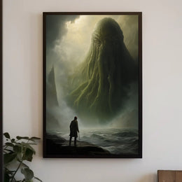Surreal Mythical Sea Creature Futuristic Sci-Fi Poster