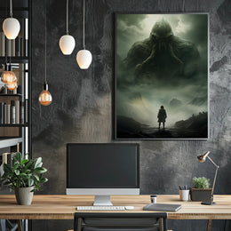 Lovecraftian Horror Adventure Scene Futuristic Sci-Fi Poster