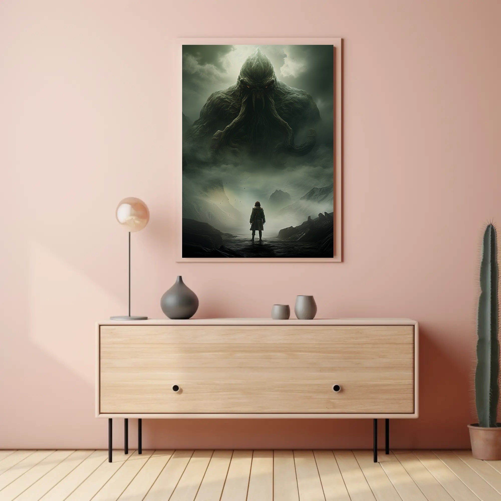 Lovecraftian Horror Adventure Scene Futuristic Sci-Fi Poster