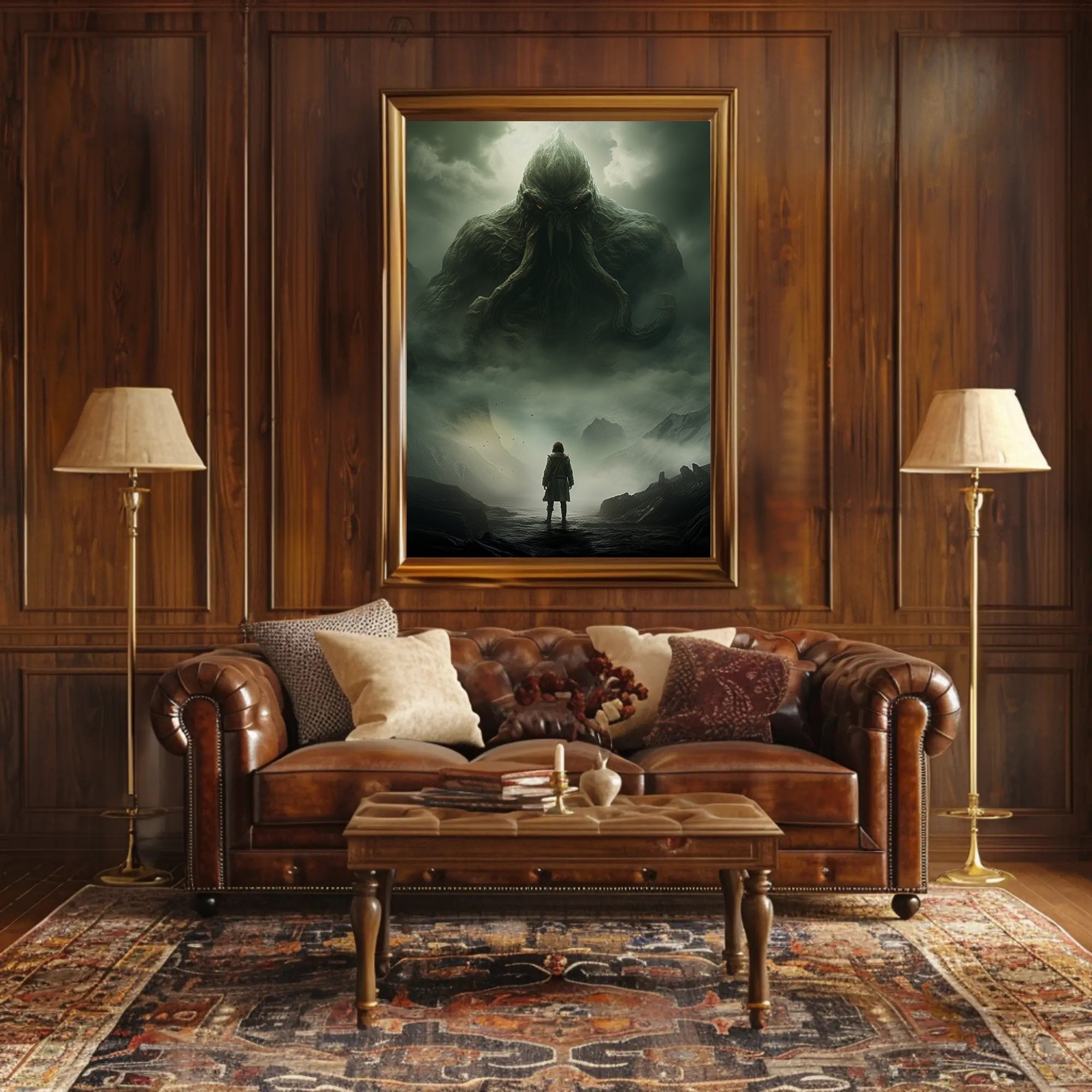 Lovecraftian Horror Adventure Scene Futuristic Sci-Fi Poster