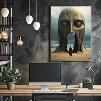 Surreal Desert Monolith Realism Art Poster