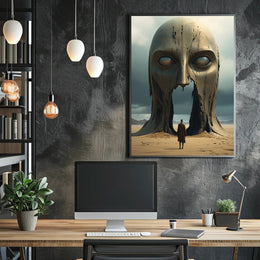Surreal Desert Monolith Realism Art Poster