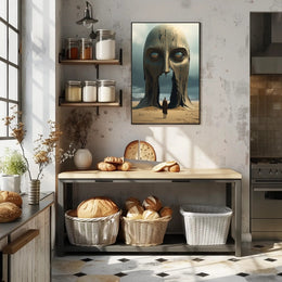 Surreal Desert Monolith Realism Art Poster