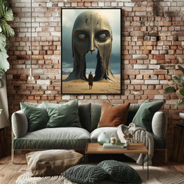 Surreal Desert Monolith Realism Art Poster
