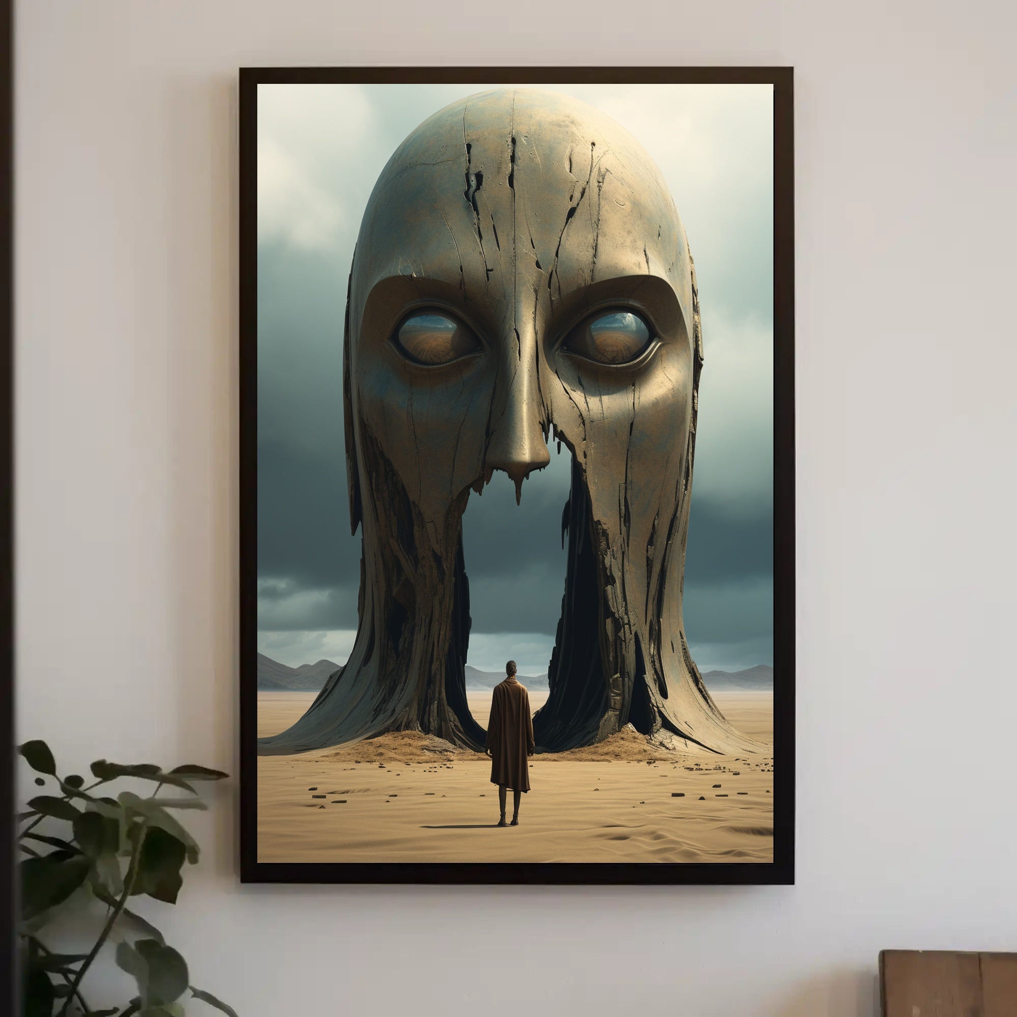 Surreal Desert Monolith Realism Art Poster