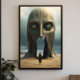 Surreal Desert Monolith Realism Art Poster