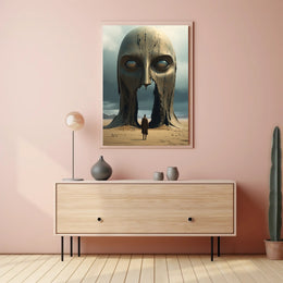 Surreal Desert Monolith Realism Art Poster