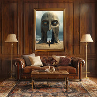 Surreal Desert Monolith Realism Art Poster