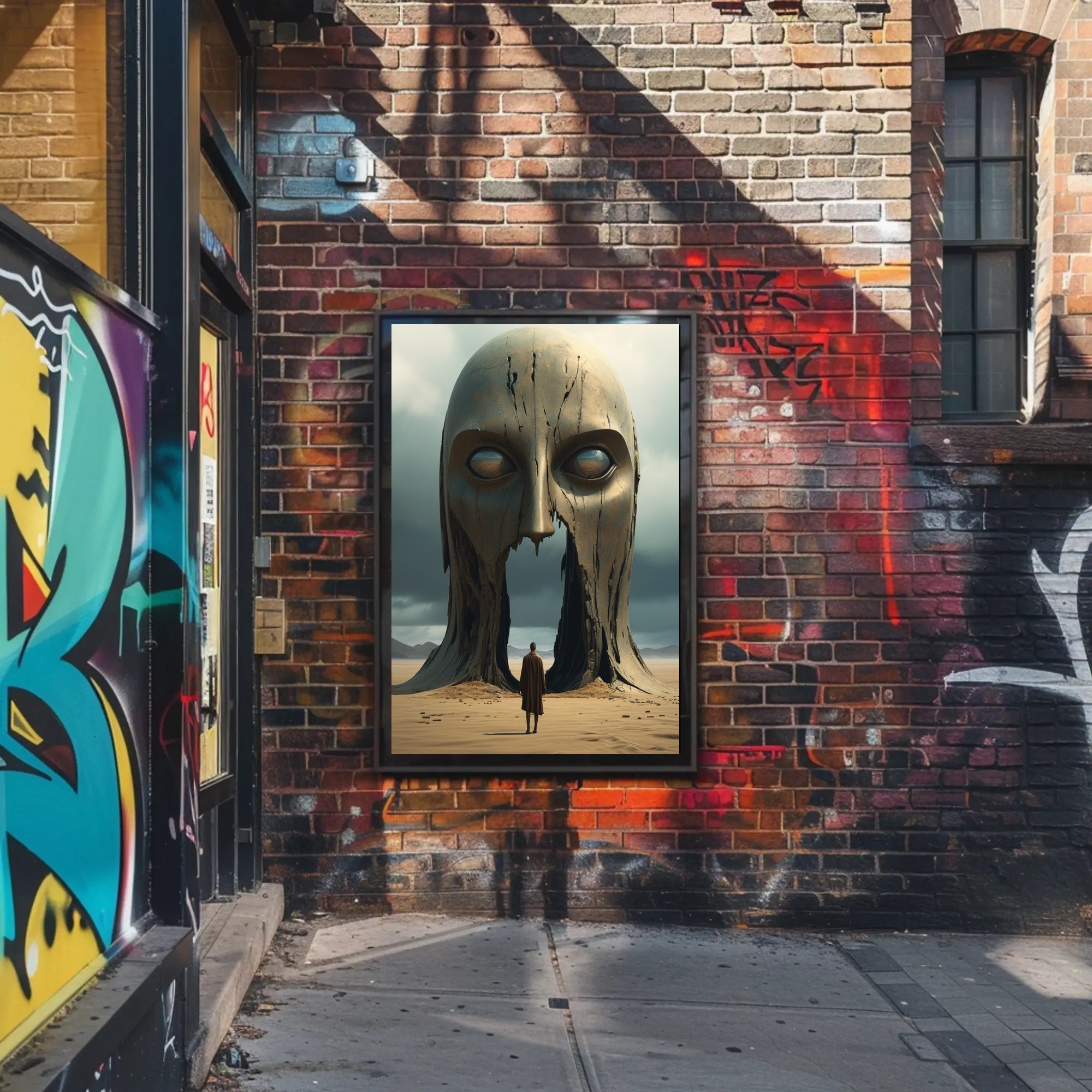 Surreal Desert Monolith Realism Art Poster