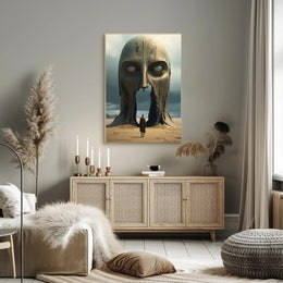 Surreal Desert Monolith Realism Art Poster