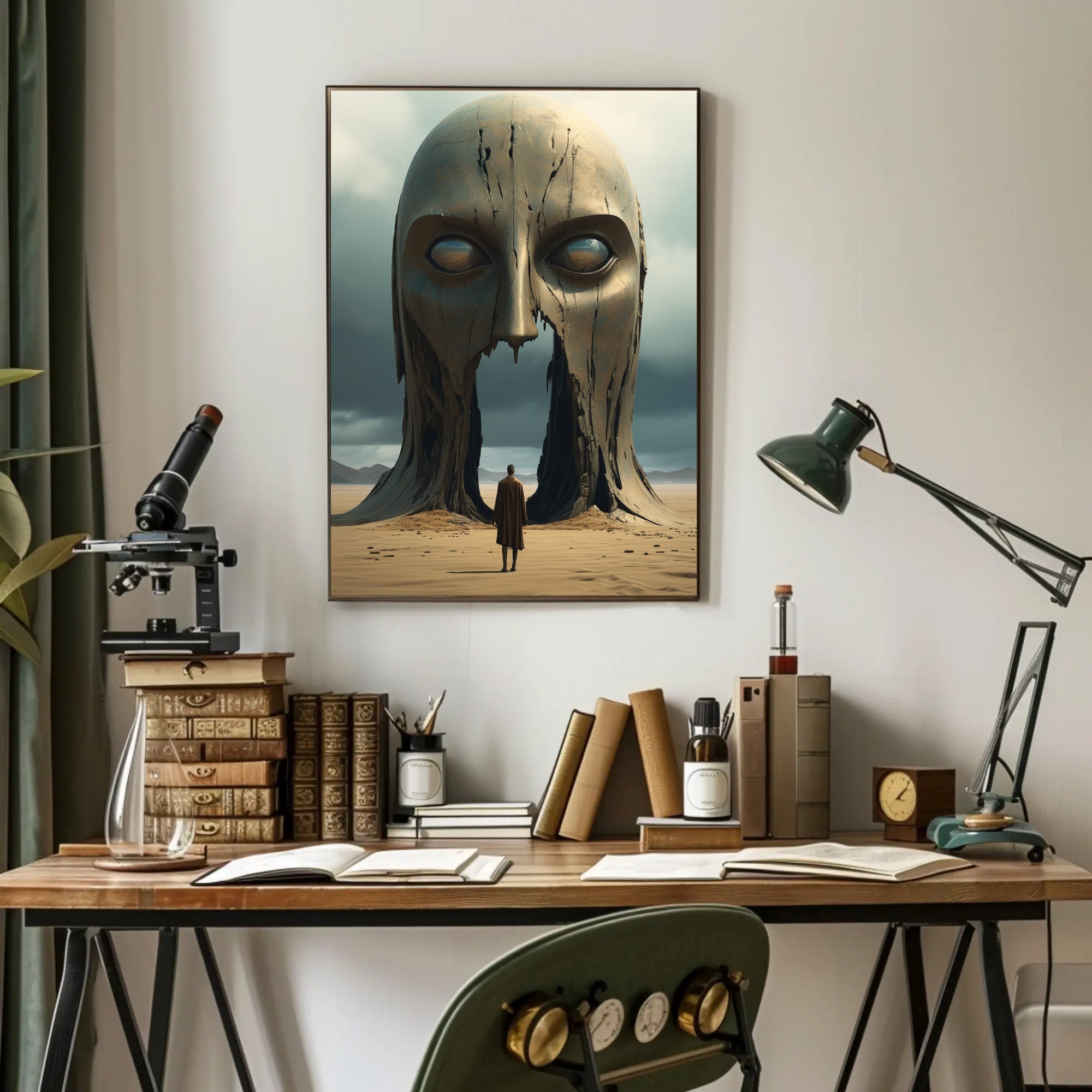 Surreal Desert Monolith Realism Art Poster