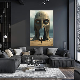 Surreal Desert Monolith Realism Art Poster