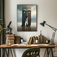 Surreal Beach Monument Dreamscape Art Print - Futuristic Sci-Fi Poster