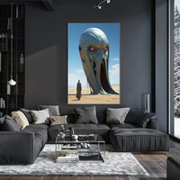 Surreal Desert Sculpture Futuristic Sci-Fi Poster